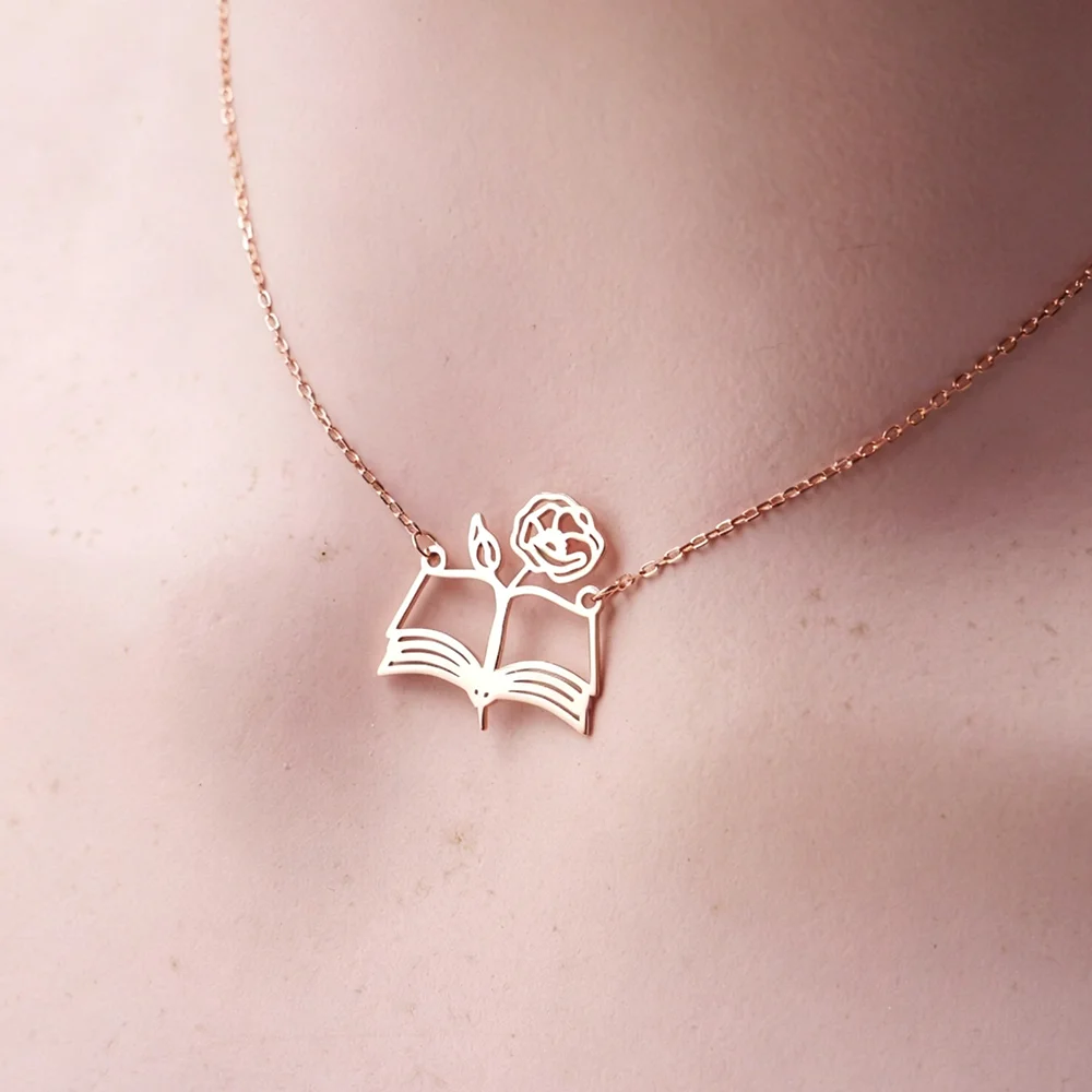 สร้อยคอจี้รูปหนังสือเปิดลายดอก - Birth Flower Necklace บทวิจารณ์และราคา