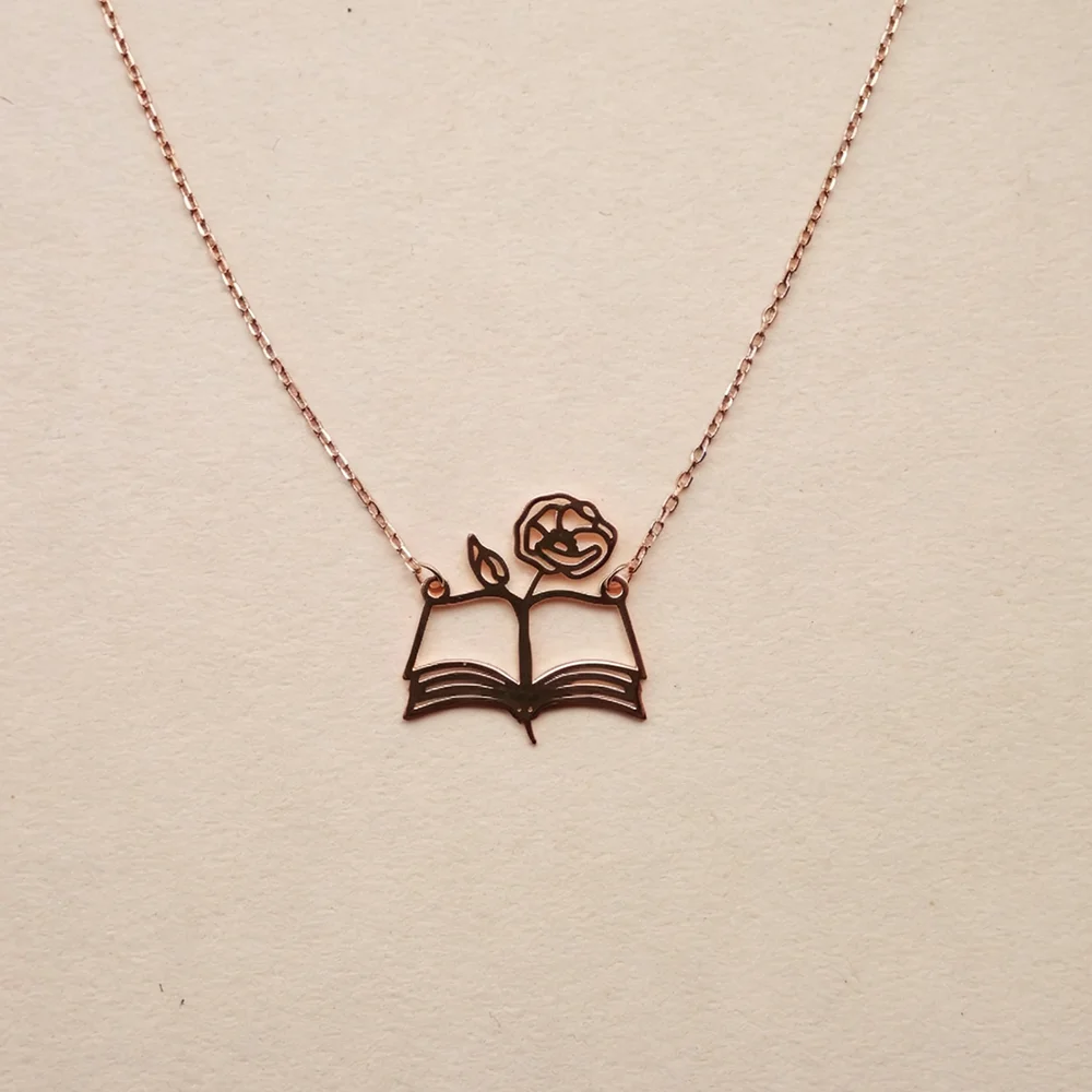 สร้อยคอจี้รูปหนังสือเปิดลายดอก - Birth Flower Necklace บทวิจารณ์และราคา
