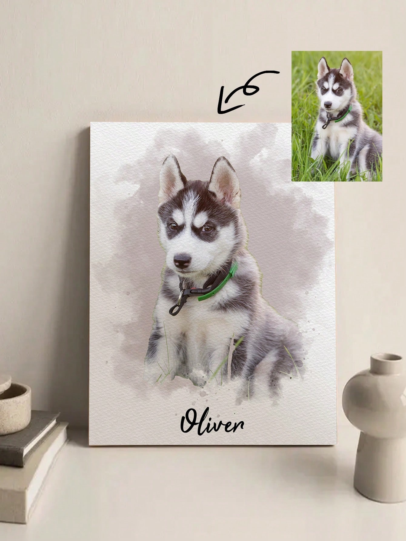 กรอบรูปภาพสัตว์เลี้ยงที่วาดด้ว - Pet Portrait Custom บทวิจารณ์และราคา