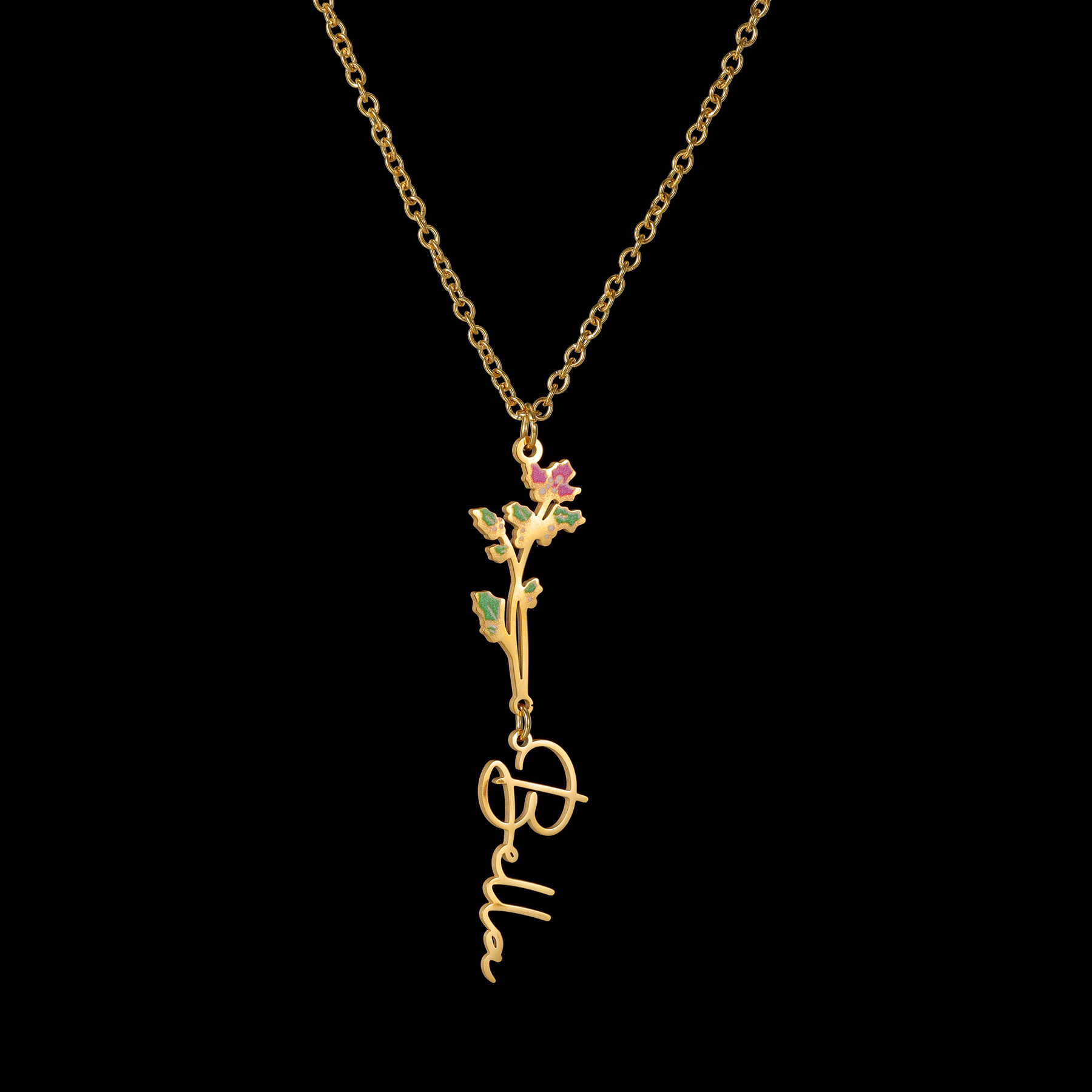 อาเชียร์อัพสร้อยคอชื่อสั่งทำสำ - Birth Flower Necklace บทวิจารณ์และราคา